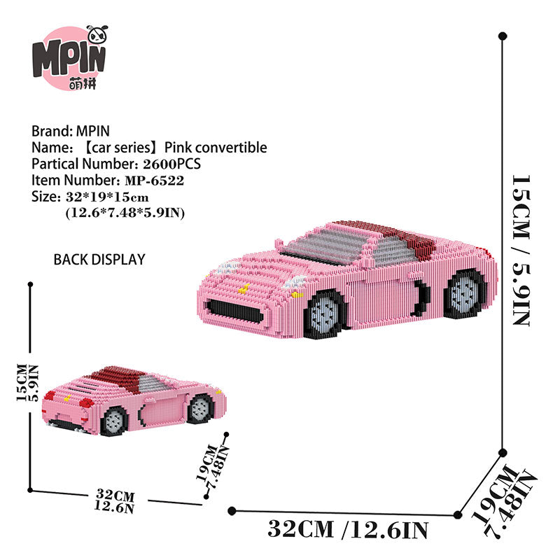 【15cm】M6522 Pink convertible car
