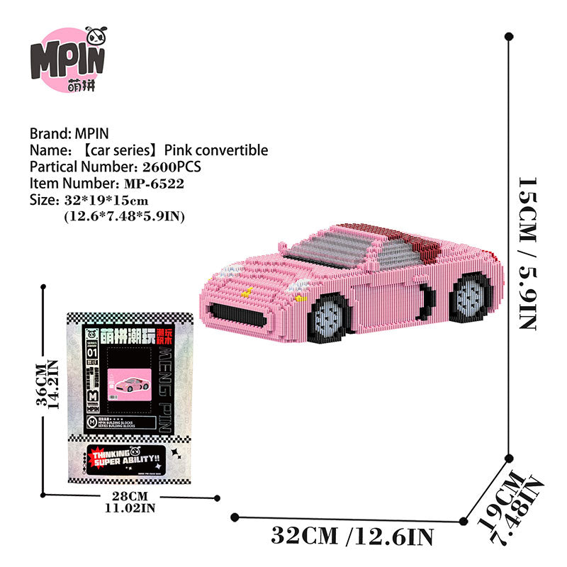 【15cm】M6522 Pink convertible car