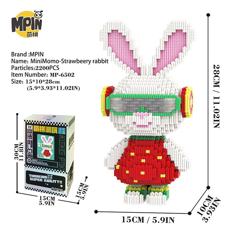 【28cm】M6502 MiniMomo - Strawberry Rabbit