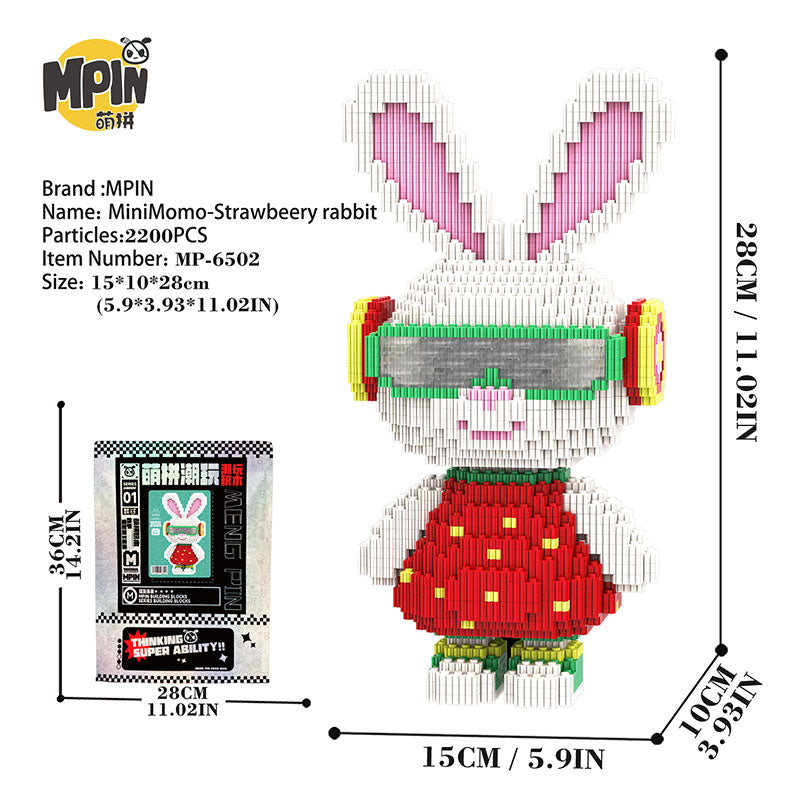 【28cm】M6502 MiniMomo - Strawberry Rabbit