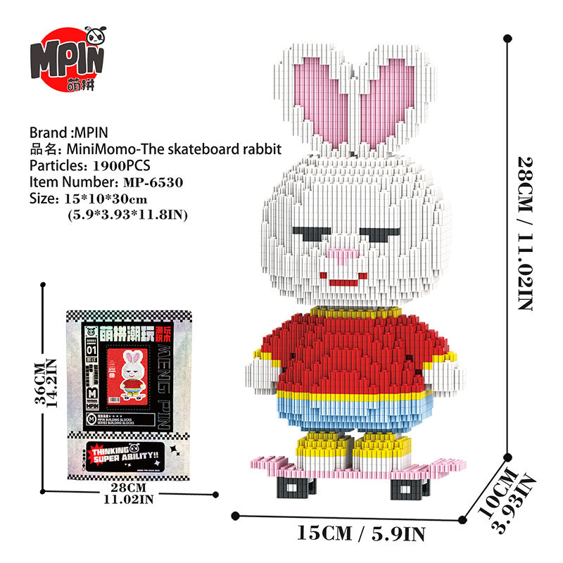 【28cm】M6530 MiniMomo -The Skateboard Rabbit