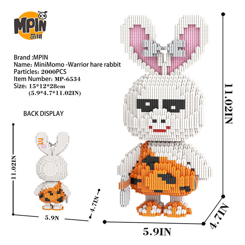 【28cm】M6534 MiniMomo -warrior Hare Rabbit