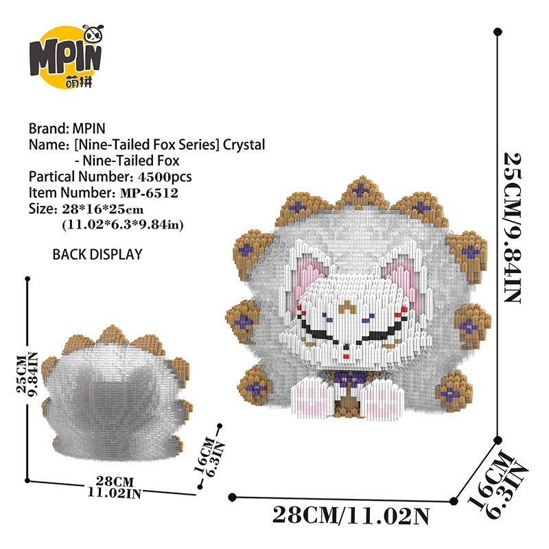 【25cm】M6512 Crystal Nine Tailed Fox