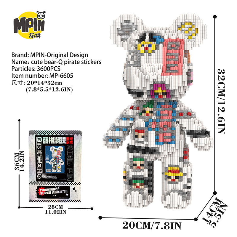 【32cm】M6605 Pirate Sticker Medium Bear