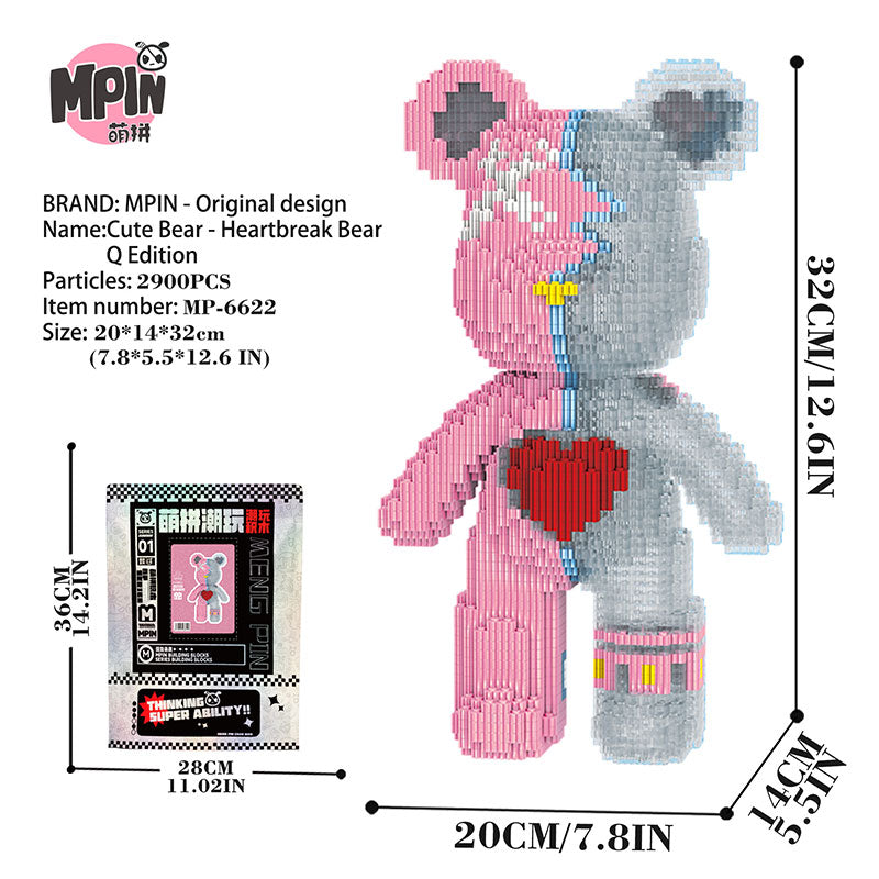 【32cm】M6622 Love in the Heart, Medium Bear