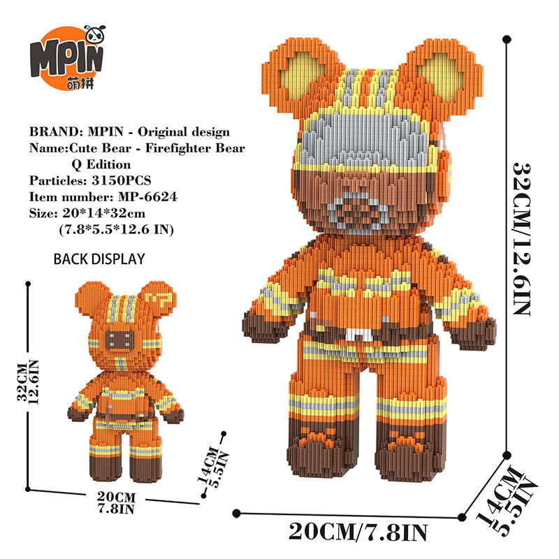 【32cm】M6624 Professional Guardian Firefighter Bear