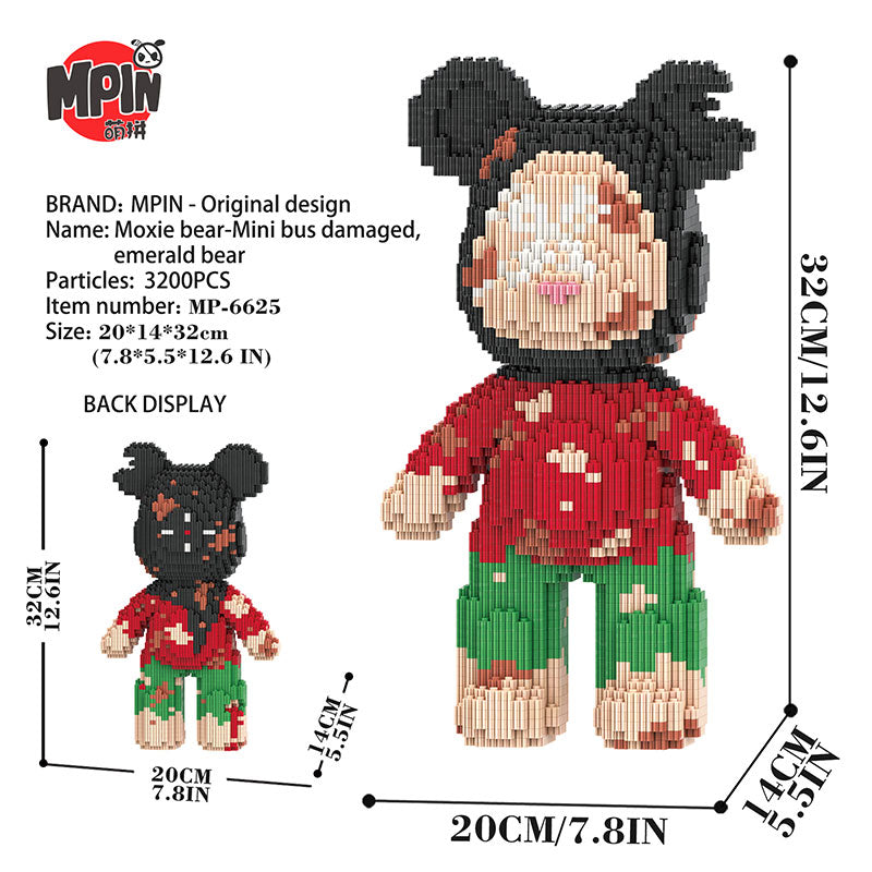 【32cm】M6625 Damaged Cuihua Medium Bear