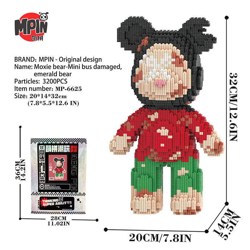【32cm】M6625 Damaged Cuihua Medium Bear