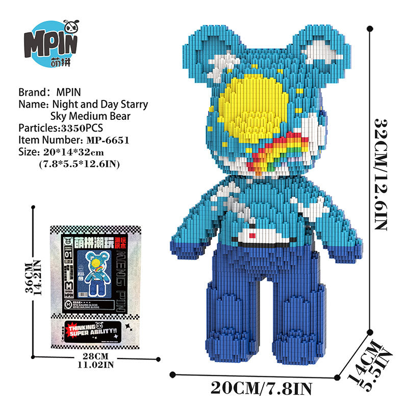 【32cm】M6651 Night and Day Starry Sky Medium Bear