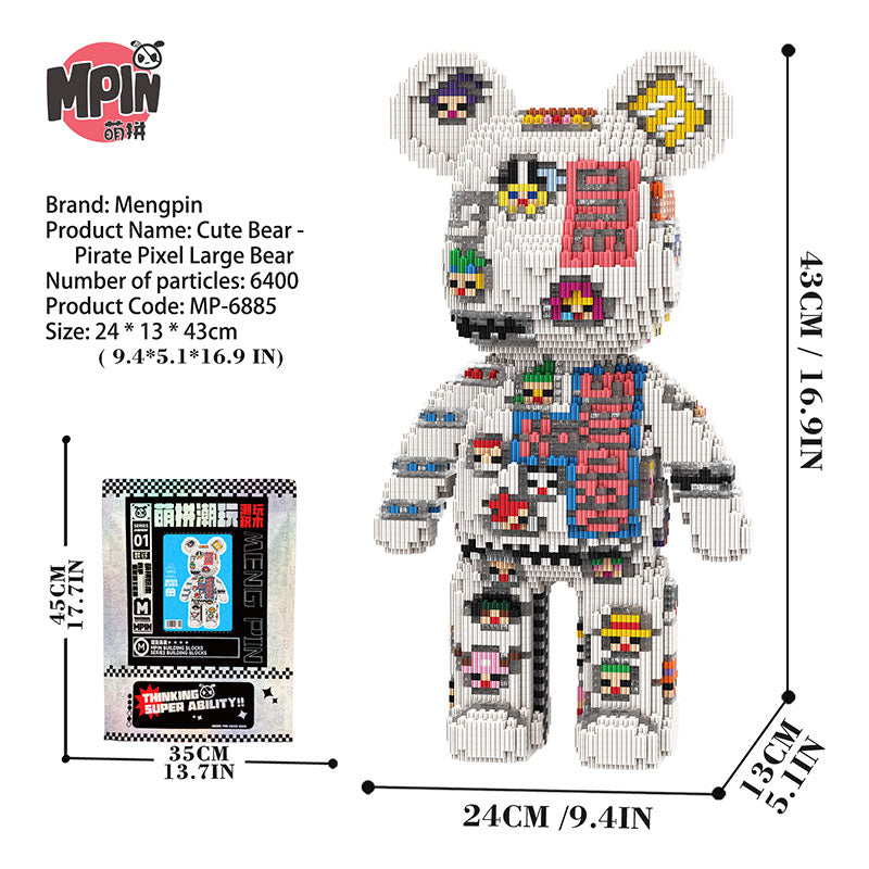 【43cm】M6885 Pirate Pixel Large Bear