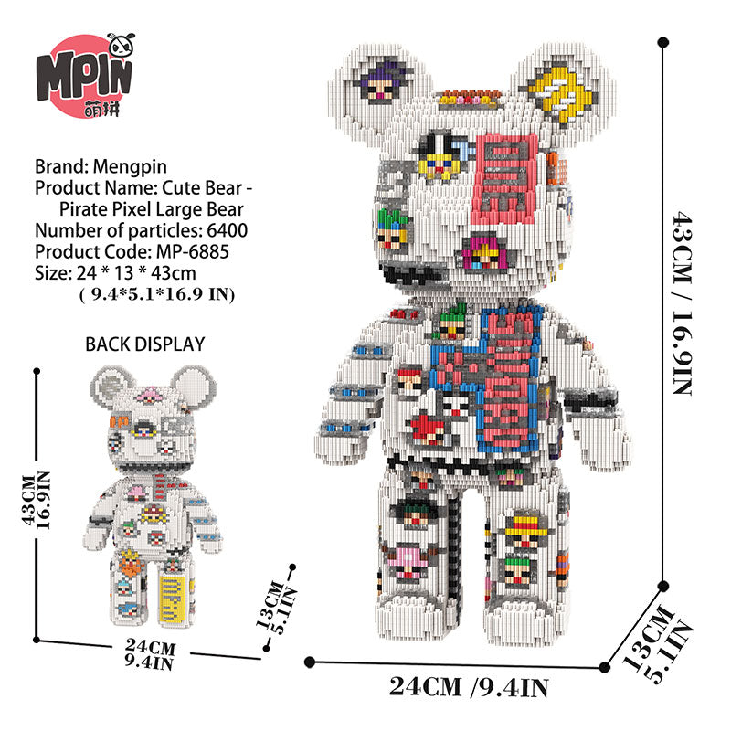 【43cm】M6885 Pirate Pixel Large Bear