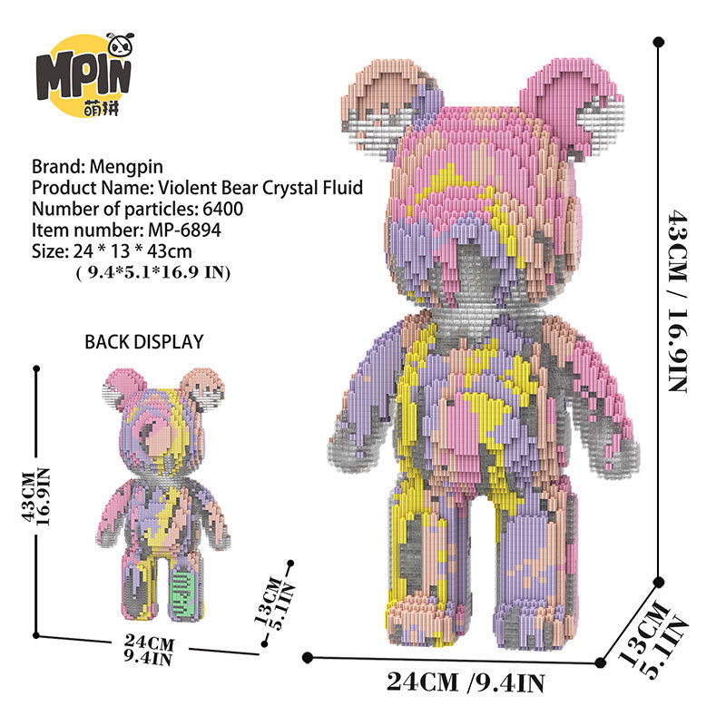 【43cm】M6894 Crystal Fluid Large Bear