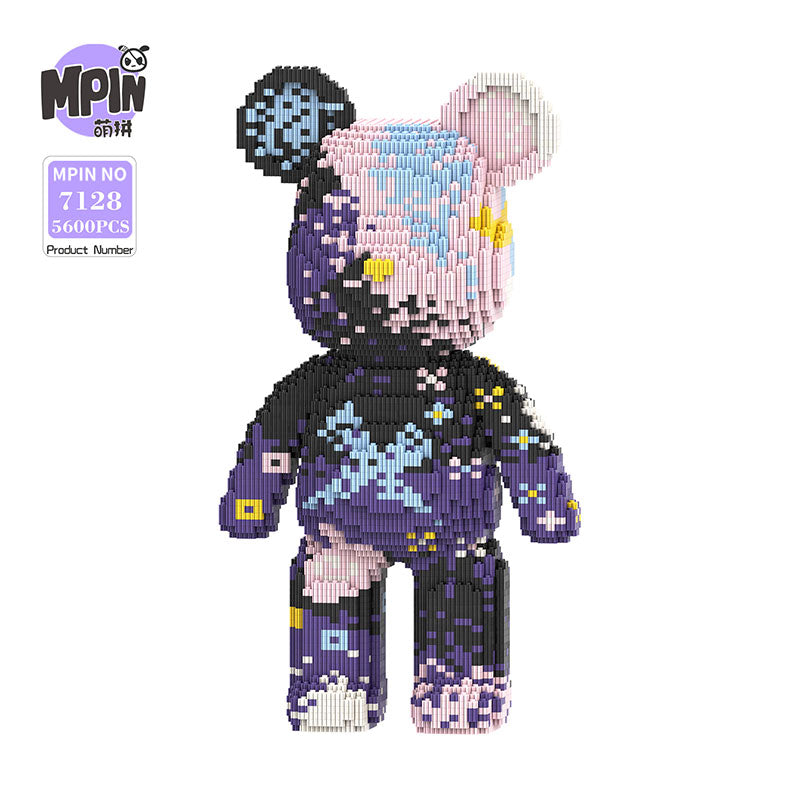 【43cm】M7129 Graffiti Graffiti Purple Big Bear