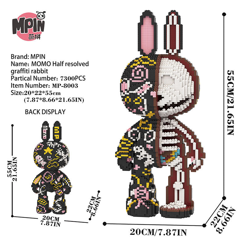 【55cm】M8003 Half resolved graffiti rabbit