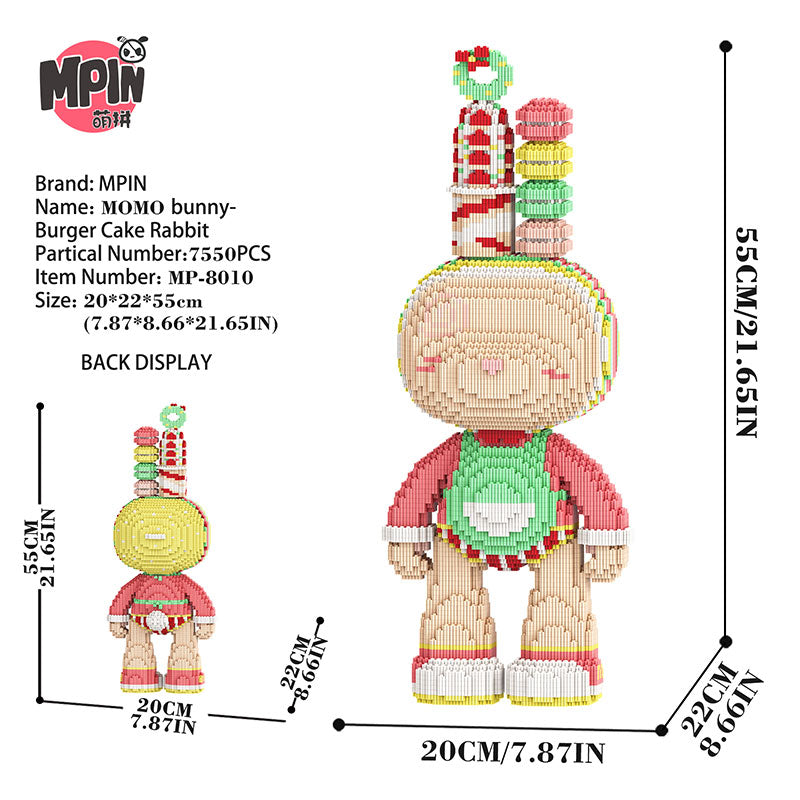 【55cm】M8010 Burger Cake Rabbit