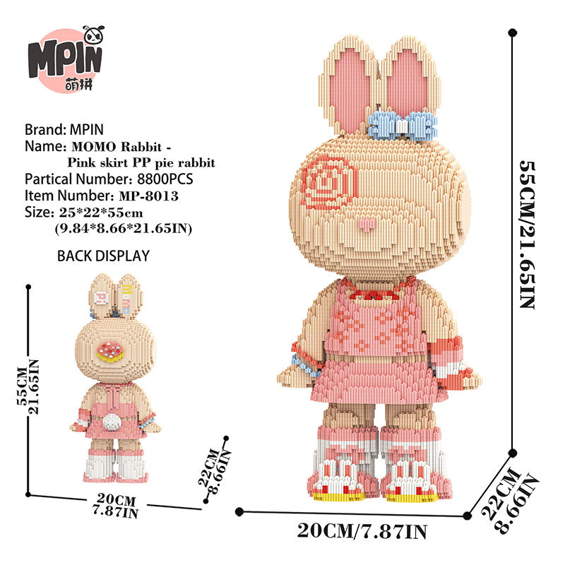 【55cm】M8013 Pink skirt PP pie rabbit