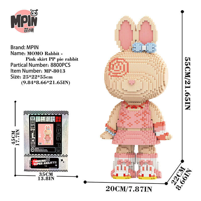 【55cm】M8013 Pink skirt PP pie rabbit