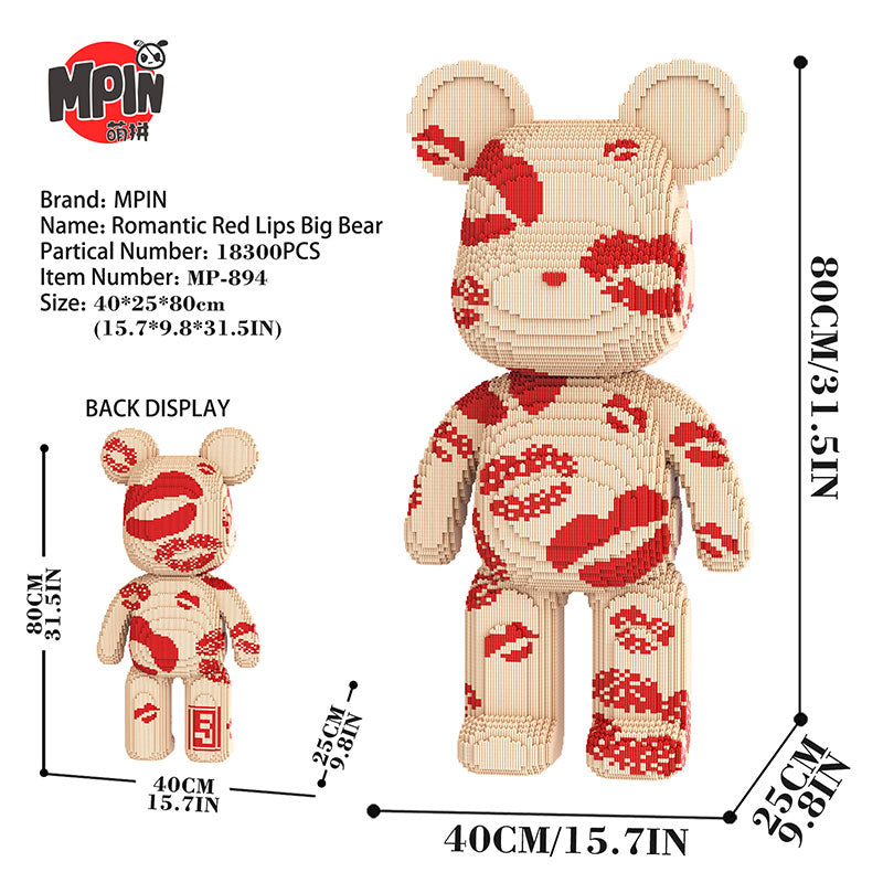 【80cm】M894 Romantic Red Lips Big Bear
