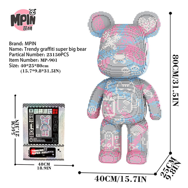 【80cm】M901 Trendy graffiti super big bear