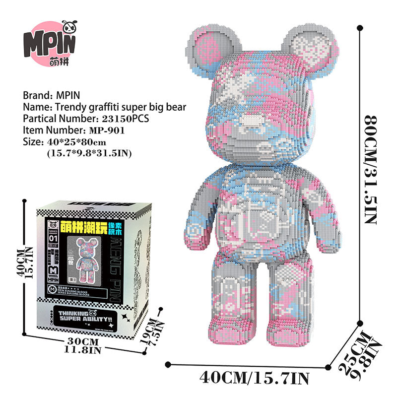 【80cm】M901 Trendy graffiti super big bear