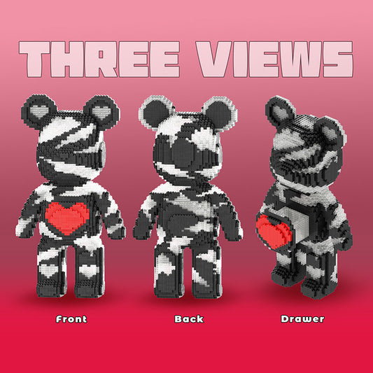 【43cm】M6887 Black Love Heart Bear