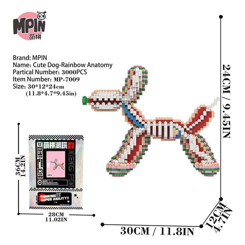 【24cm】 M7009 Cute Dog-Rainbow Anatomy