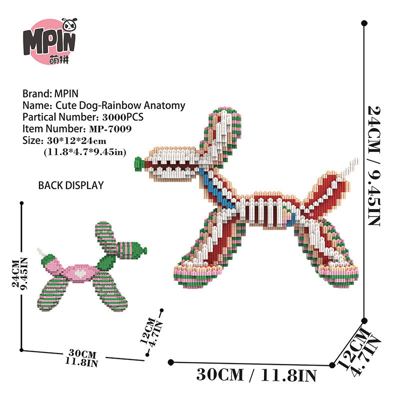 【24cm】 M7009 Cute Dog-Rainbow Anatomy
