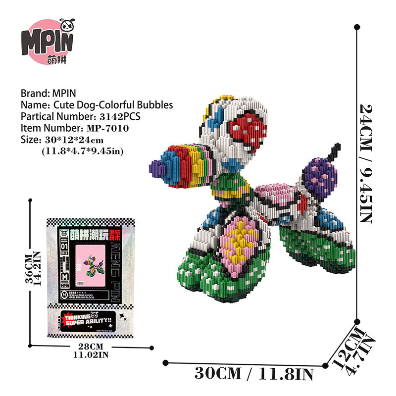 【24cm】 M7010Colorful Bubbles - Cute Dog