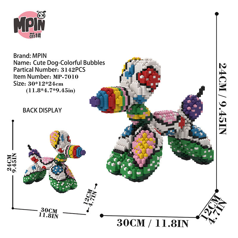 【24cm】 M7010Colorful Bubbles - Cute Dog