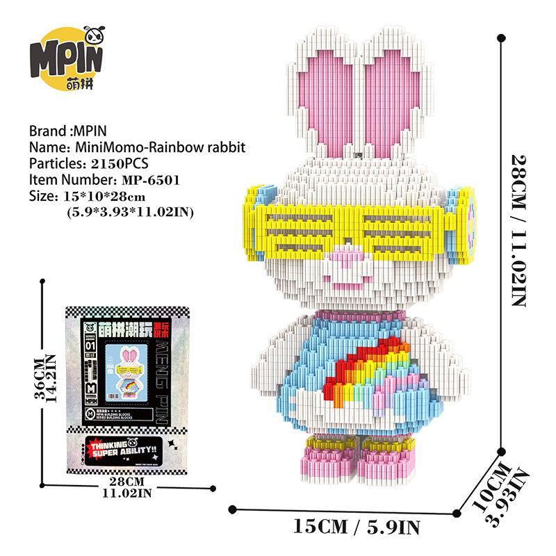【28cm】M6501 MiniMomo - Rainbow Rabbit