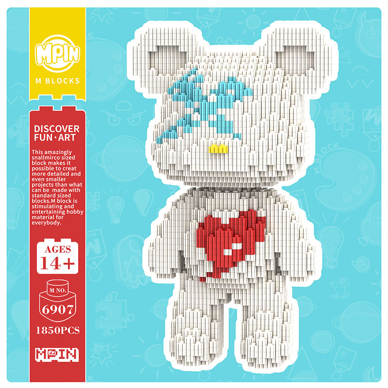 【25cm】M6907 White heart Bear（SY）