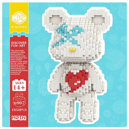 【25cm】M6907 White heart Bear（SY）
