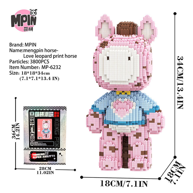 【34cm】M6232  horse-Love leopard print horse