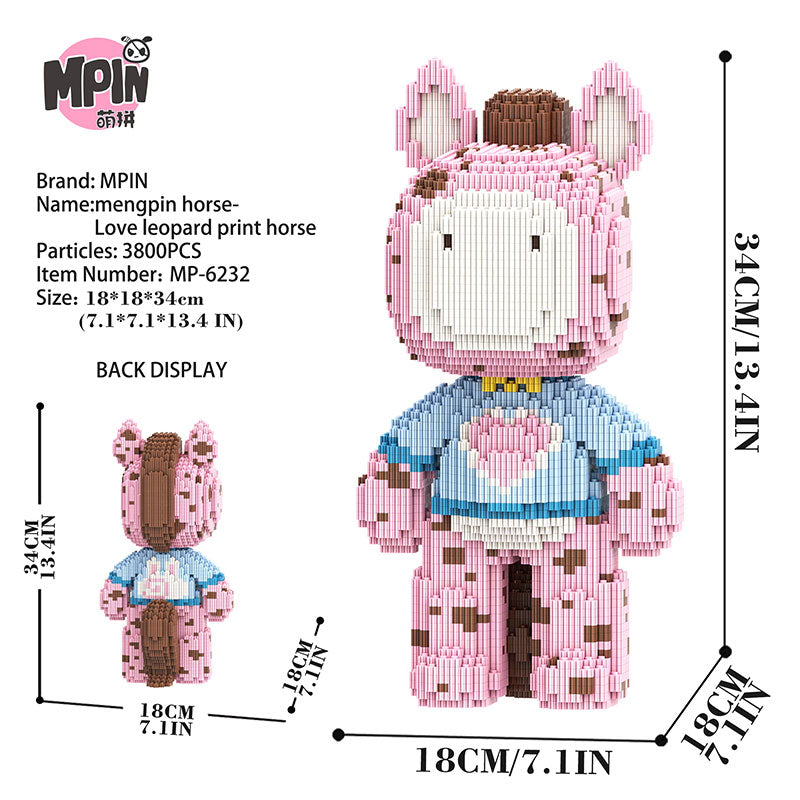 【34cm】M6232  horse-Love leopard print horse