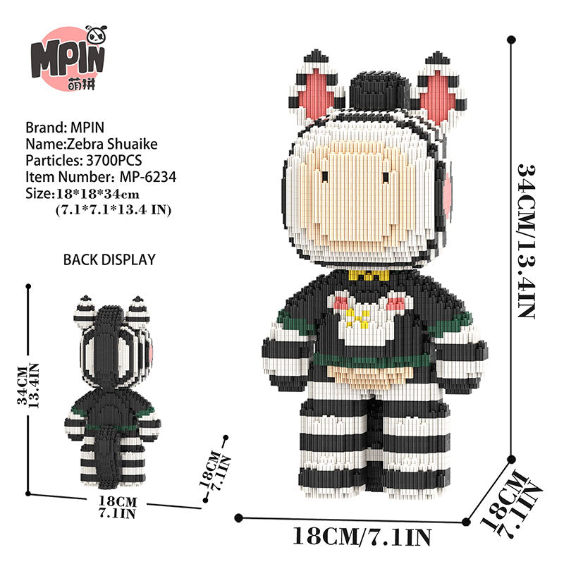 【34cm】 M6234 Zebra Shuaike