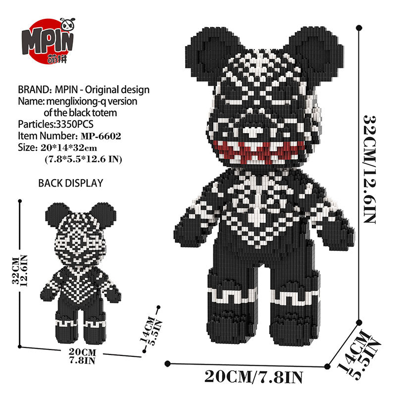【32cm】M6602 Black Totem Medium Bear