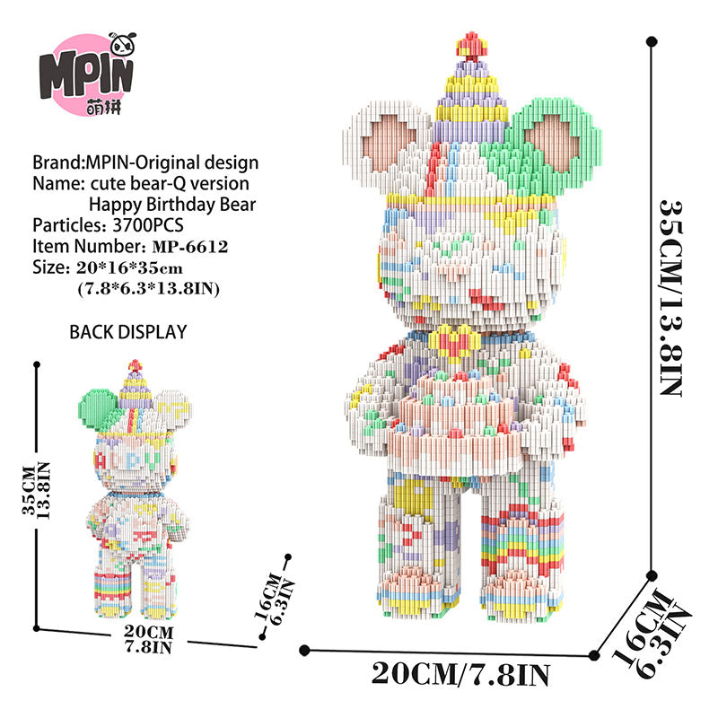 【32cm】M6612 Happy Birthday Medium Bear