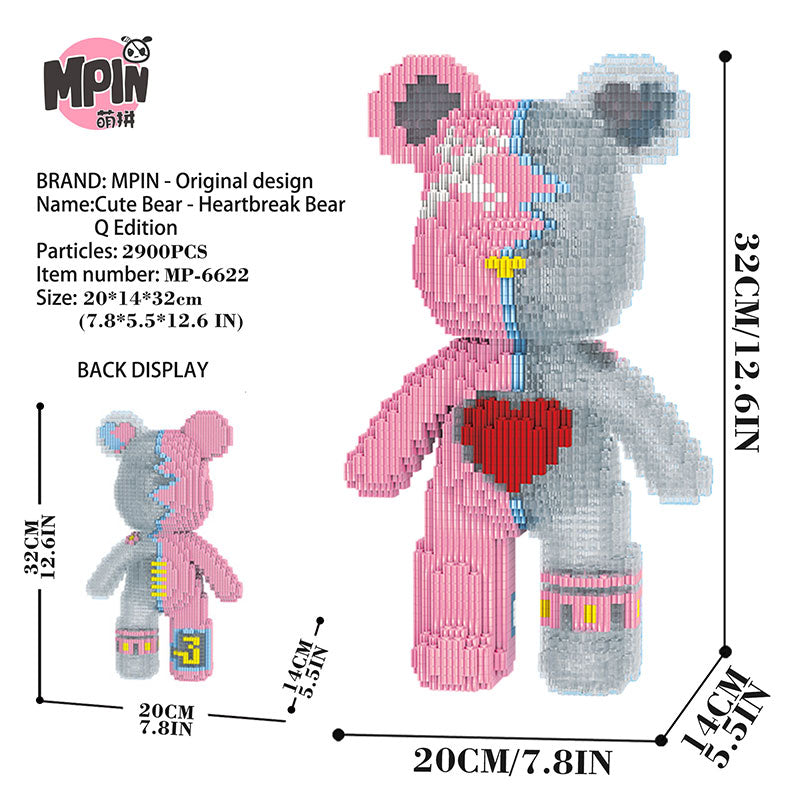 【32cm】M6622 Love in the Heart, Medium Bear