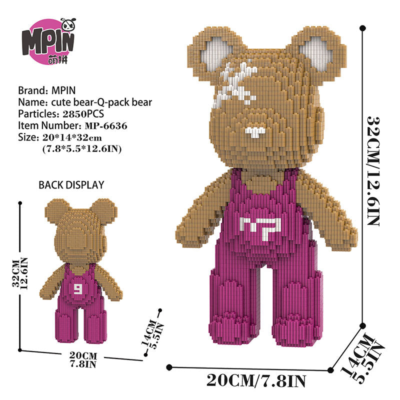 【32cm】M6636 Cute bear Q-pack bear
