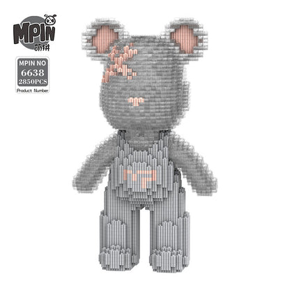 【32cm】M6638 Q-Style Light Gray &amp; Transparent Suspenders - Cute Power Bear