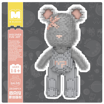 【32cm】M6638 Q-Style Light Gray &amp; Transparent Suspenders - Cute Power Bear
