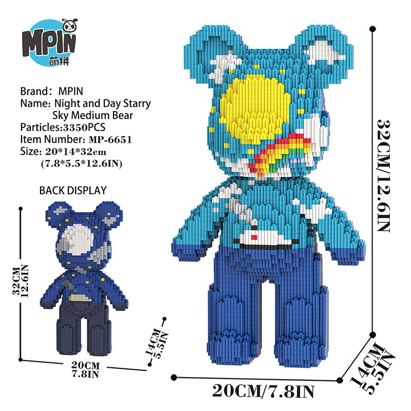 【32cm】M6651 Night and Day Starry Sky Medium Bear