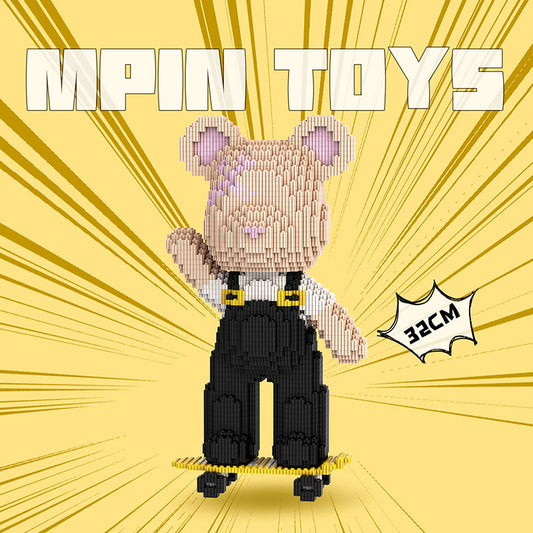 【32cm】M6653 Huanhuan Skateboarding Medium Bear