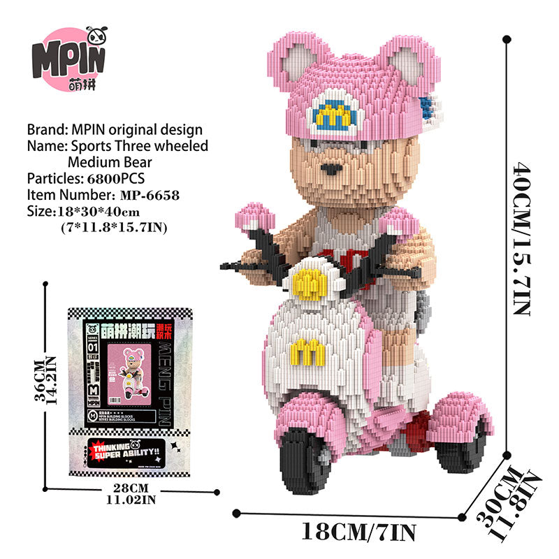 【40cm】M6658 Sports Three wheeled Medium Bear