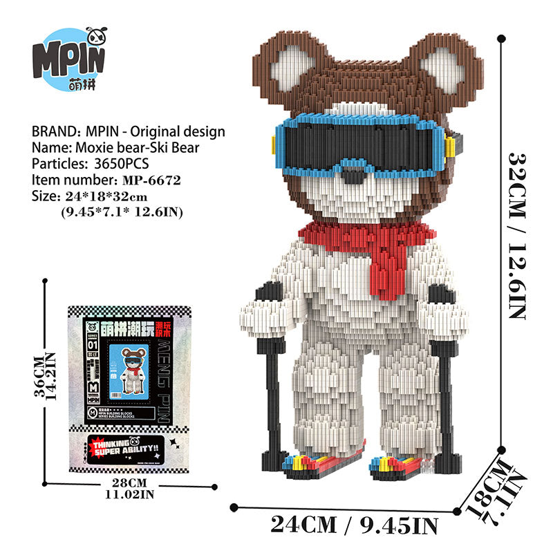 【32cm】M6672 Moxiebear-SkiBear