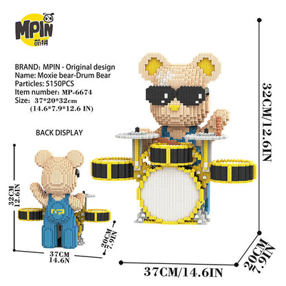【32cm】 M6674 Moxie bear-Drum Bear