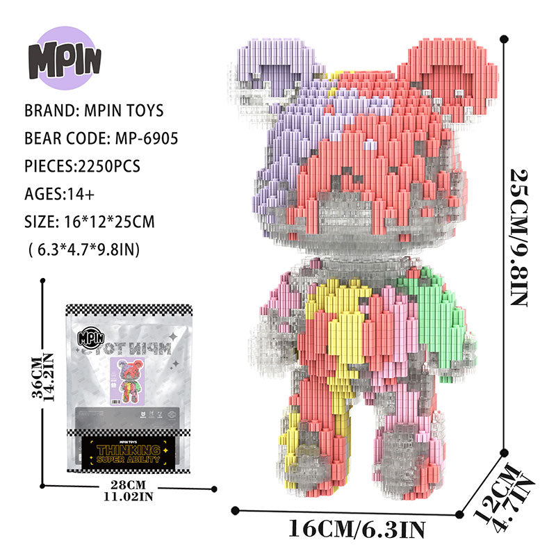 【25cm】M6905 Crystal Fluid Bear（SY）