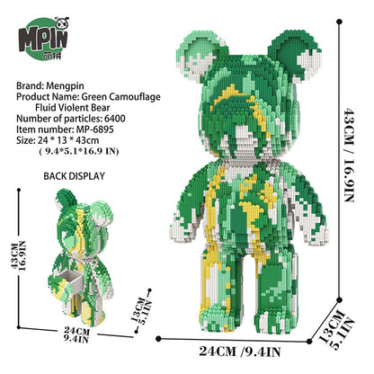 【43cm】M6895 Green Cream Large Bear