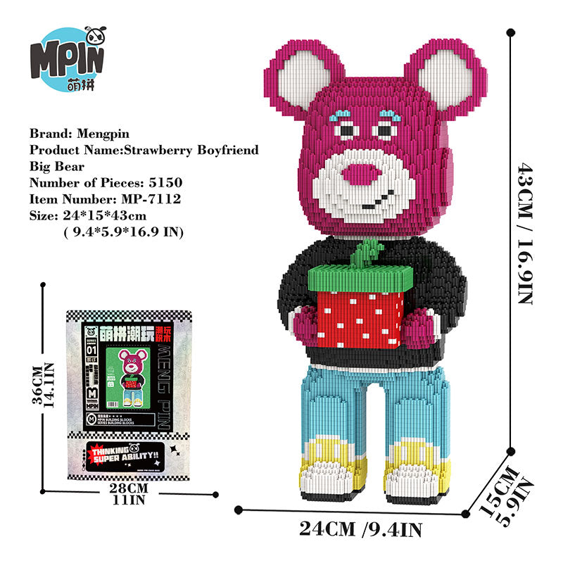 【43cm】M7112 Strawberry Boyfriend Big Bear