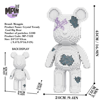 【43cm】M7122 Crystal Trendy Cool Big Bear